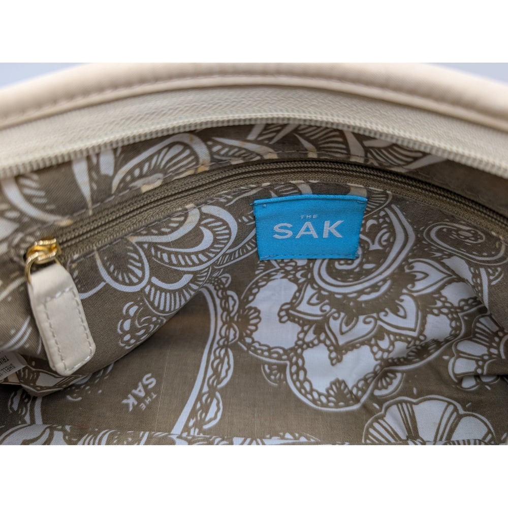 The Sak Shoulder Bag Cream Gold Metallic Crochet Woven Boho - Medium - Picture 13 of 15
